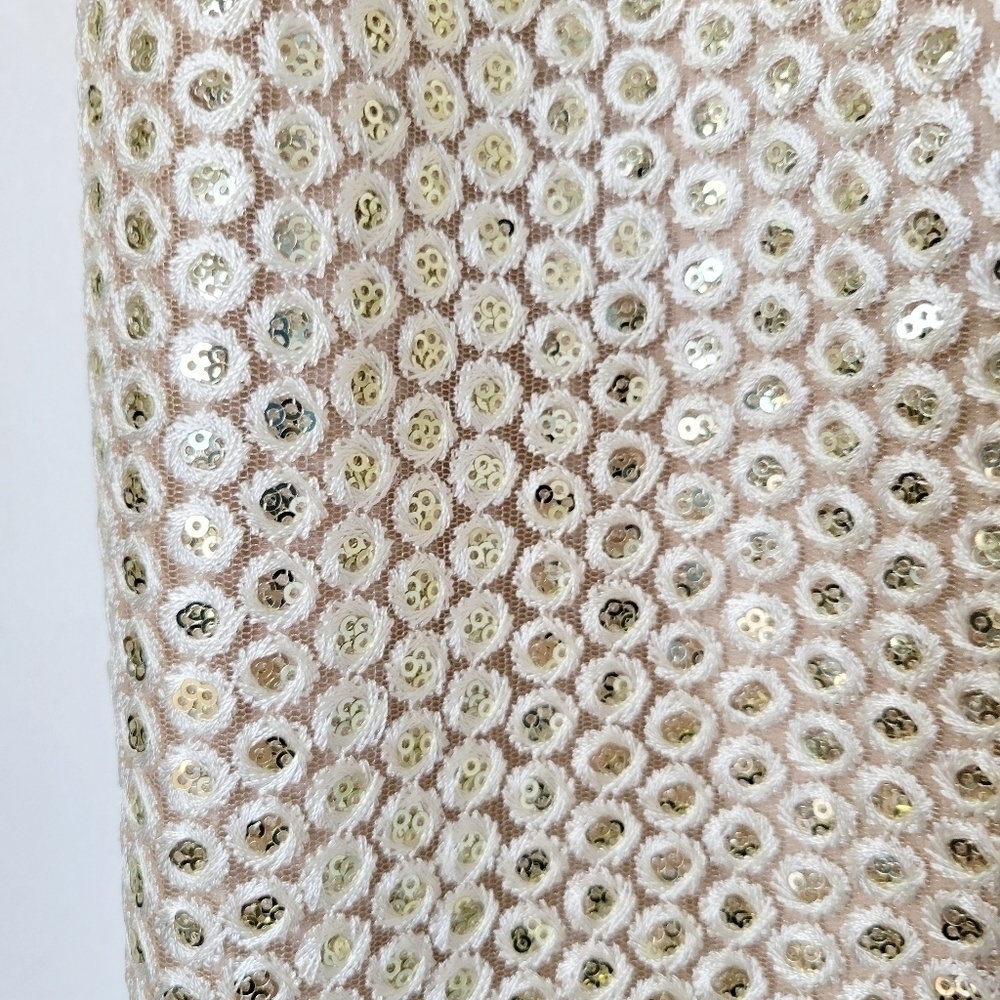 Belle Badgley Mischka Phoebe Gold Sequins Mini Dress Size 2 - Picture 8 of 12